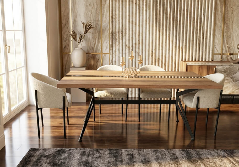 TABLE DE REPAS ZEN AVEC MIROIR 1M60