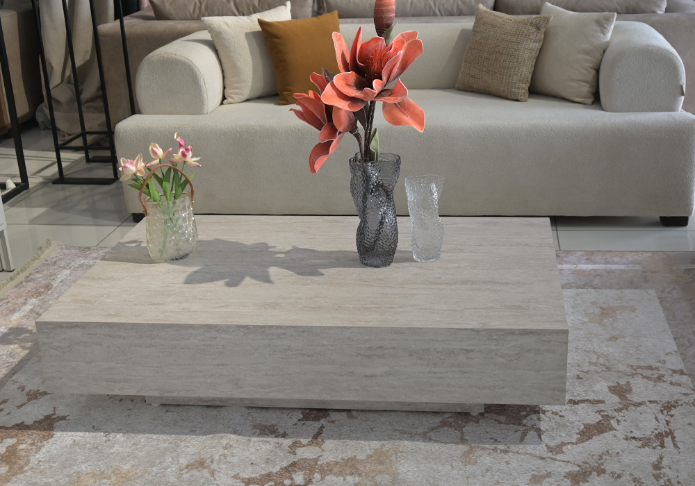 TABLE BASSE PARIS TRAVERTIN 1M50