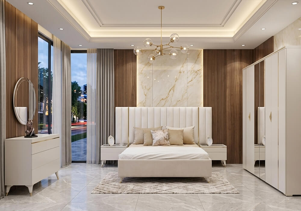 CHAMBRE COUPLE ZARA BLANCHE SANS DRESSING