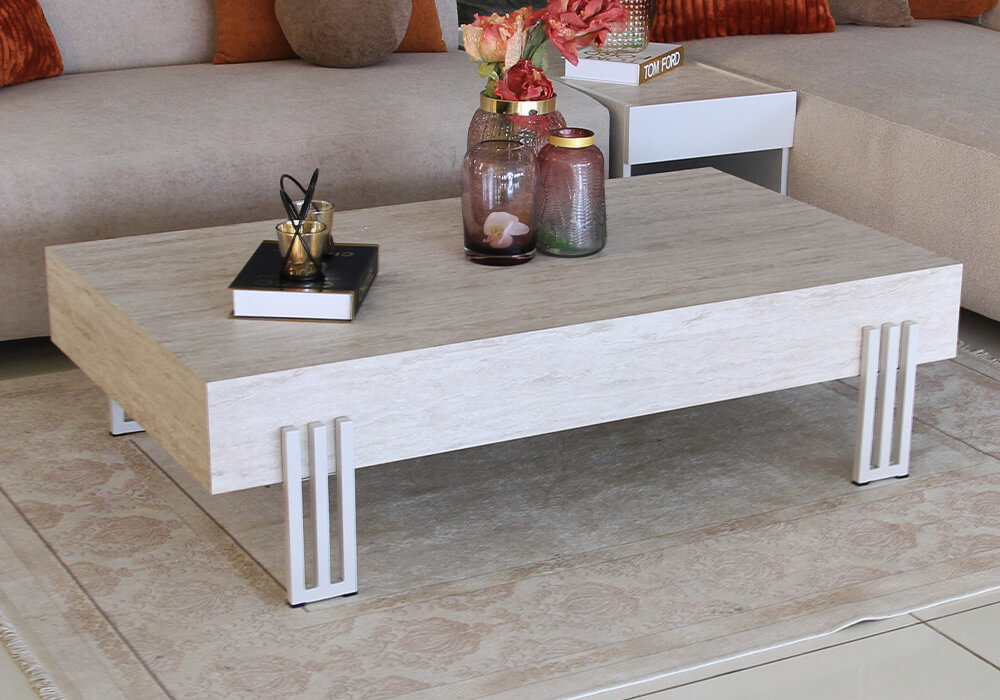 TABLE BASSE FERE TRAVERTIN 1M50